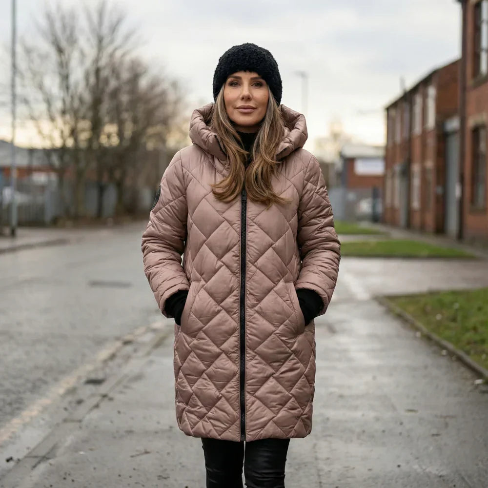 Claire | Quilted Hooded Long Coat