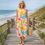 CHLOE | Pastel Floral Midi Dress