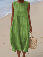 CANDACE | Embroidered Midi Dress